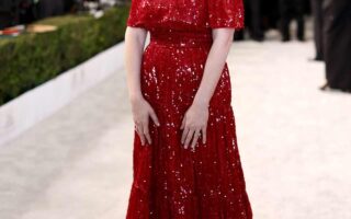 Kirsten Dunst Looks Stunning in a Sparkly Red Gown at the 2022 SAG Awards