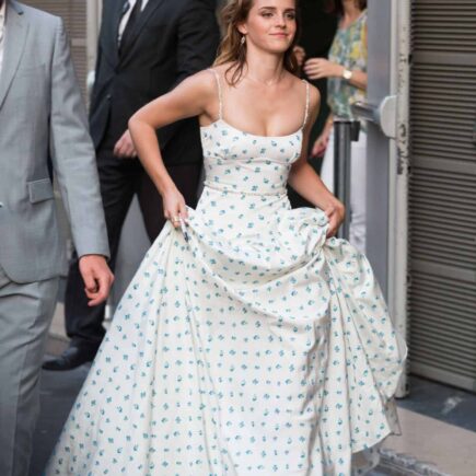 Emma Watson Showed Off her Sensational Cleavage in a White Fairytale Dress