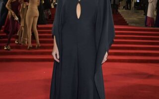 Gillian Anderson Wows in a Black Fluttery Dress at The Fashion Awards 2021