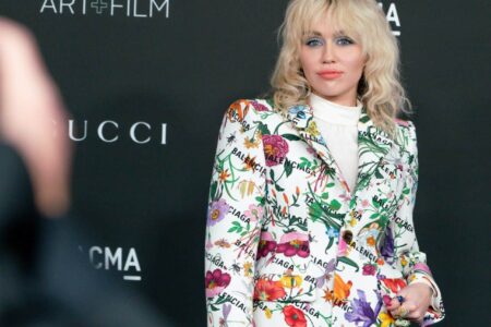 Miley Cyrus in a Tight-fitting Suit at the 2021 LACMA Art + Film Gala in LA