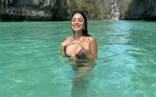 Vanessa Hudgens Oozes Beauty in a Brown Bikini on a Philippine Vacation