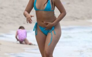 Camila Cabello Shows Off Her Figure in a Blue Micro Bikini in Miami