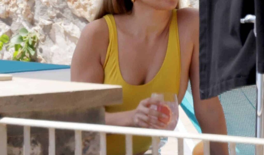 Jennifer Lopez Wore a Showy Yellow Swimsuit During a Photoshoot in Capri