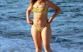 Camila Cabello Stuns in a Yellow Cheeky Bikini at a Beach in Coral Gables