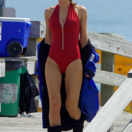 Alexandra Daddario Looks Incredible in a Swimsuit at the beach in Savannah