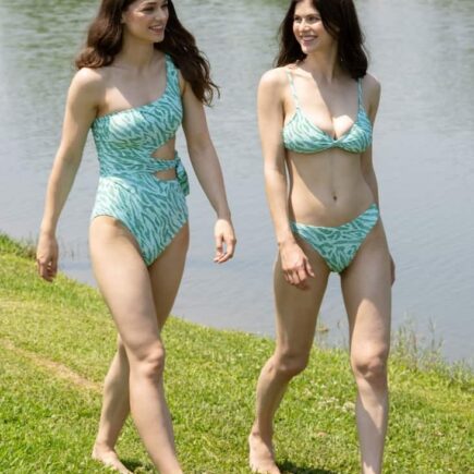 Alexandra Daddario Flaunts her Figure in a Bikini at the River in Louisiana