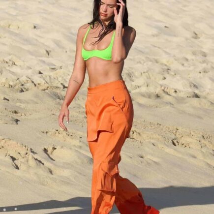 Dua Lipa Turns Up the Heat in a Neon Green Bikini at the Beach in St. Barts