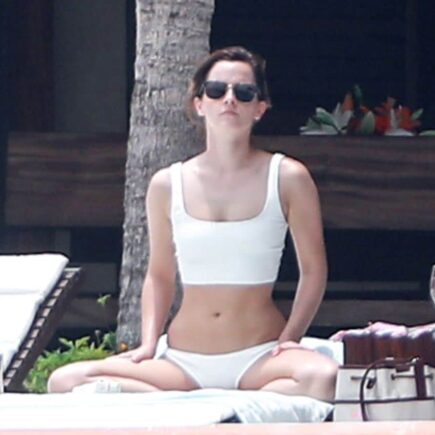 Emma Watson Looked Amazing in a White Sports Bikini in Cabo San Lucas