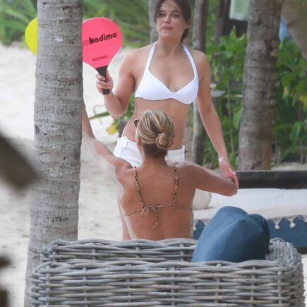 Michelle Rodriguez Stuns in a Tiny White Bikini at the Beach in Tulum