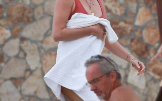 Charlize Theron Looked Amazing in a Red Swimsuit in Cabo San Lucas
