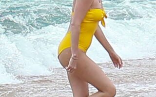 Charlize Theron Enjoyed the Warm Weather in a Yellow Swimsuit in Mexico