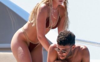 Perrie Edwards with her BF Alex Oxlade-Chamberlain on a Holiday in Ibiza