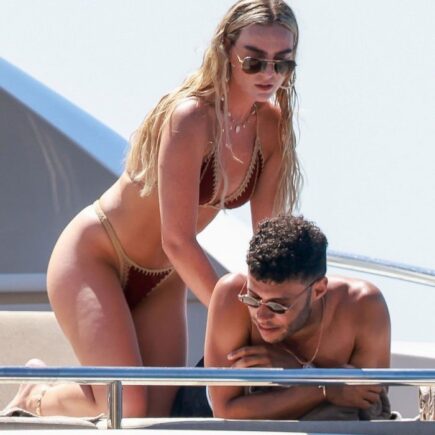 Perrie Edwards with her BF Alex Oxlade-Chamberlain on a Holiday in Ibiza