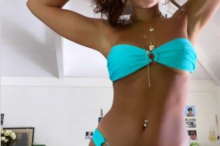 Vanessa Hudgens Flaunts her Incredible Physique in Blue Bikini