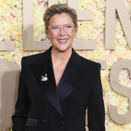 Annette Bening Radiates Sophistication in Structured Suit at Golden Globes