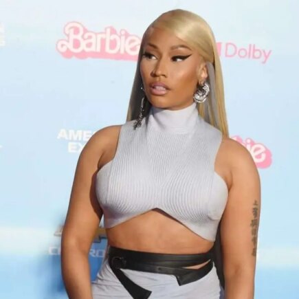 Nicki Minaj Embodies Elegance in Silver Dress at “Barbie” Premiere