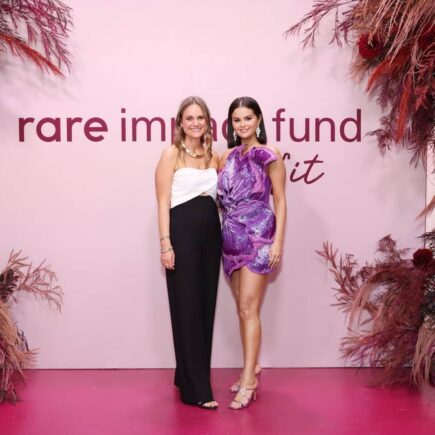 Selena Gomez Wows in Purple Floral Minidress at Rare Impact Fund Benefit