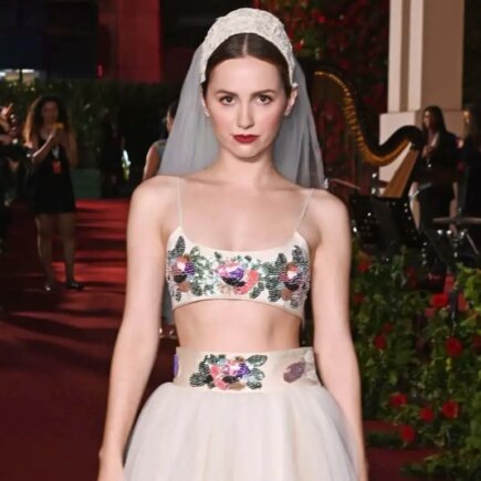 Maude Apatow Stuns in Bridal-Inspired Ensemble at Vogue World: London