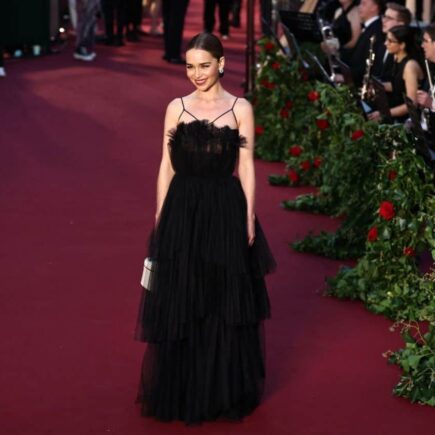 Emilia Clarke Dazzles in Cut-Out Black Gown at Vogue World Show