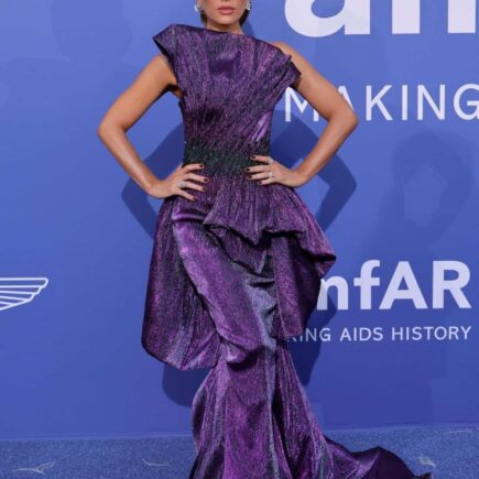 Kate Beckinsale Turns Heads in Sparkling Purple Gown at amFAR Cannes Gala