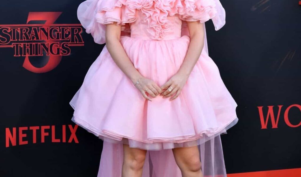 Millie Bobby Brown Stuns in Pink Rodarte Dress at “Stranger Things” Premiere