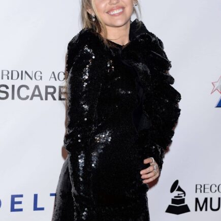 Miley Cyrus Shines in a Glamorous Little Black Dress at the MusiCares Event