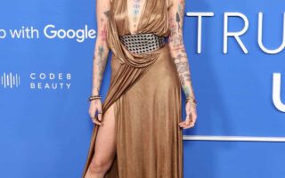 Paris Jackson Shines in a Gold Dress at the Fashion Trust U.S. Awards