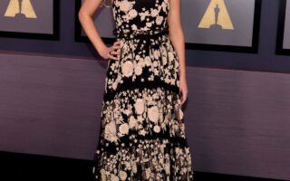 Jennifer Lawrence in Floral-Embroidered Gown at 13th Governors Awards