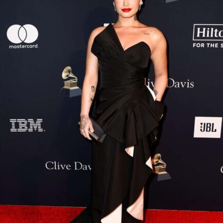 Demi Lovato and Jordan Lutes Make Red Carpet Debut at Pre-GRAMMY Gala