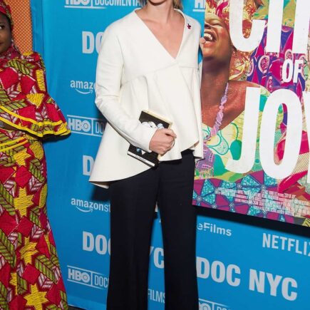 Emma Watson is Chic in a Blouse and Pants at the “City of Joy” Premiere