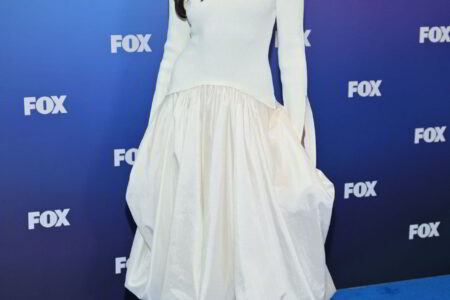 Olivia Culpo in White Dress at Fox Upfronts in New York