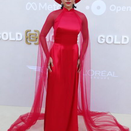 Karrueche Tran Stuns in Red at Gold House’s 2024 Gold Gala in LA