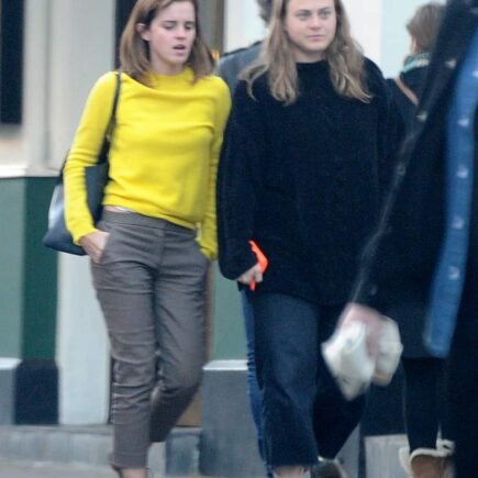 Emma Watson Looked Chic in a Yellow Sweater as she Headed Out to Lunch