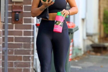 Rita Ora Sparkles in All-black Activewear after a Heavy Workout at the Gym