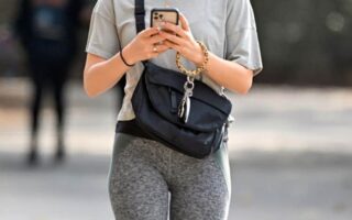 Lucy Hale Showcases her Perfect Figure while Heading to Alfred Coffee in LA