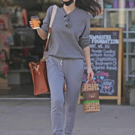 Alexandra Daddario Looks Comfy while Taking Errands and Sipping Coffee