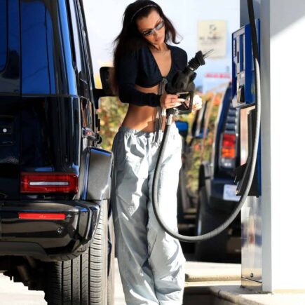 Bella Hadid Shows Off her Taut Abs at ExxonMobil Gas Station in LA