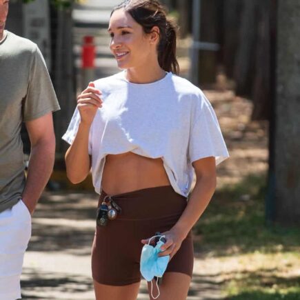 Kayla Itsines Displayed her Toned Abs as she Enjoyed a Stroll in Adelaide