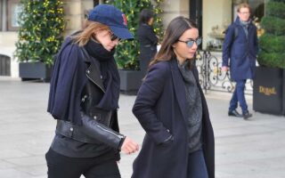 Emma Watson Looked Fierce in a Leather Biker Jacket as she Explored Paris