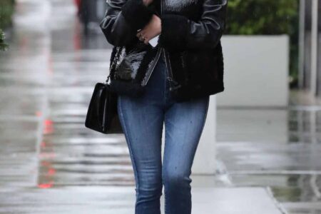 Ashley Benson Running Errands in Beverly Hills on a Rainy Day
