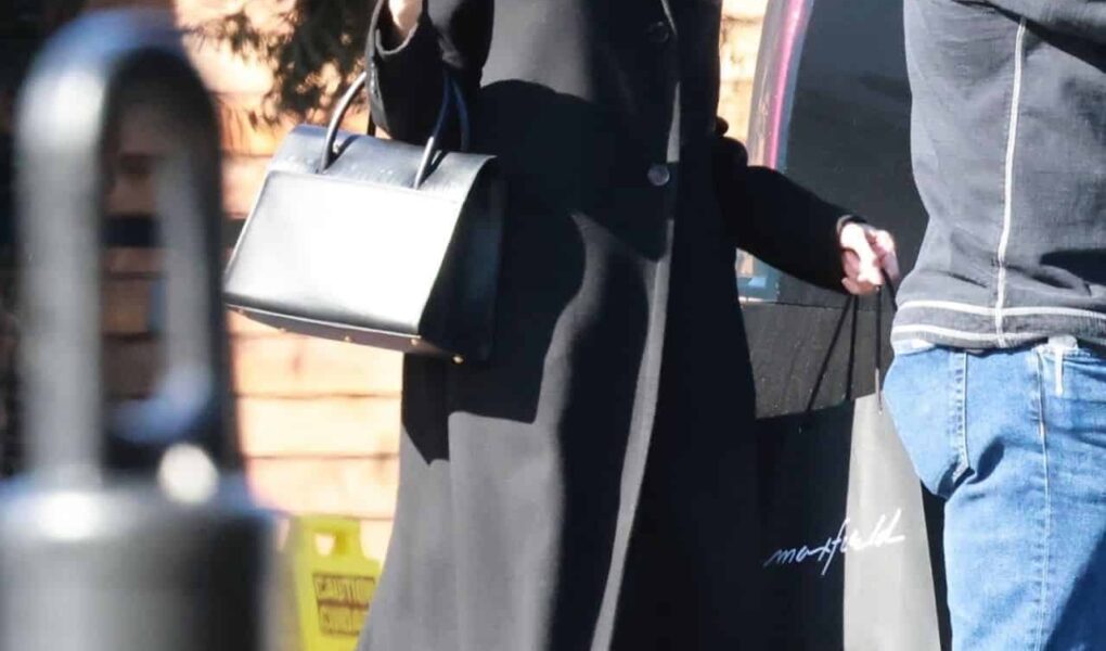 Angelina Jolie Looks Stunning in Black while Shopping on Christmas Eve
