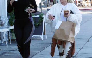 Hilary Duff Stuns in a Bomber Jacket During a Coffee Run After the Gym