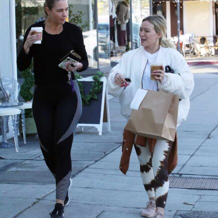 Hilary Duff Stuns in a Bomber Jacket During a Coffee Run After the Gym