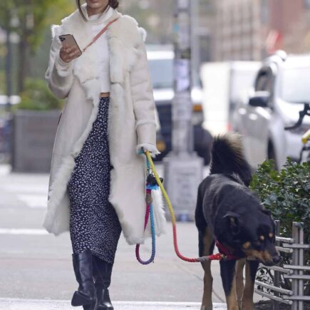 Emily Ratajkowski Sported a City Chic Look while Walking her Dog in NY