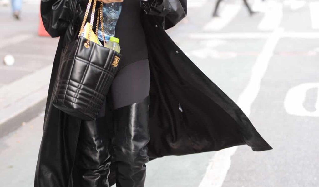Irina Shayk Looks Glamorous in a Black Leather Outfit as she Shops in NY
