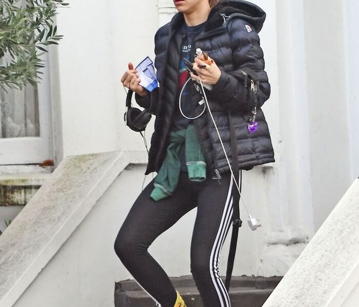 Suki Waterhouse in Spandex Out in London