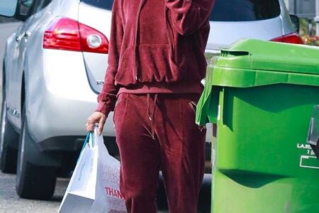 Halle Berry in Tracksuit Getting Her Lunch To-Go in LA