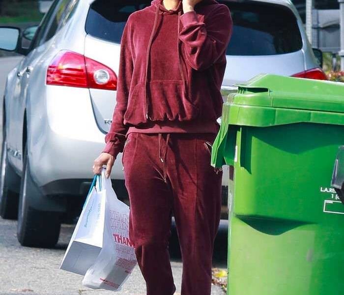 Halle Berry in Tracksuit Getting Her Lunch To-Go in LA