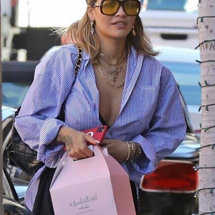 Rita Ora in Bohemian Style Out for Jewelry Shopping in Beverly Hills