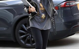 Selena Gomez in Dr. Martens 1460 Boots Outside Nine Zero One Salon in West Hollywood